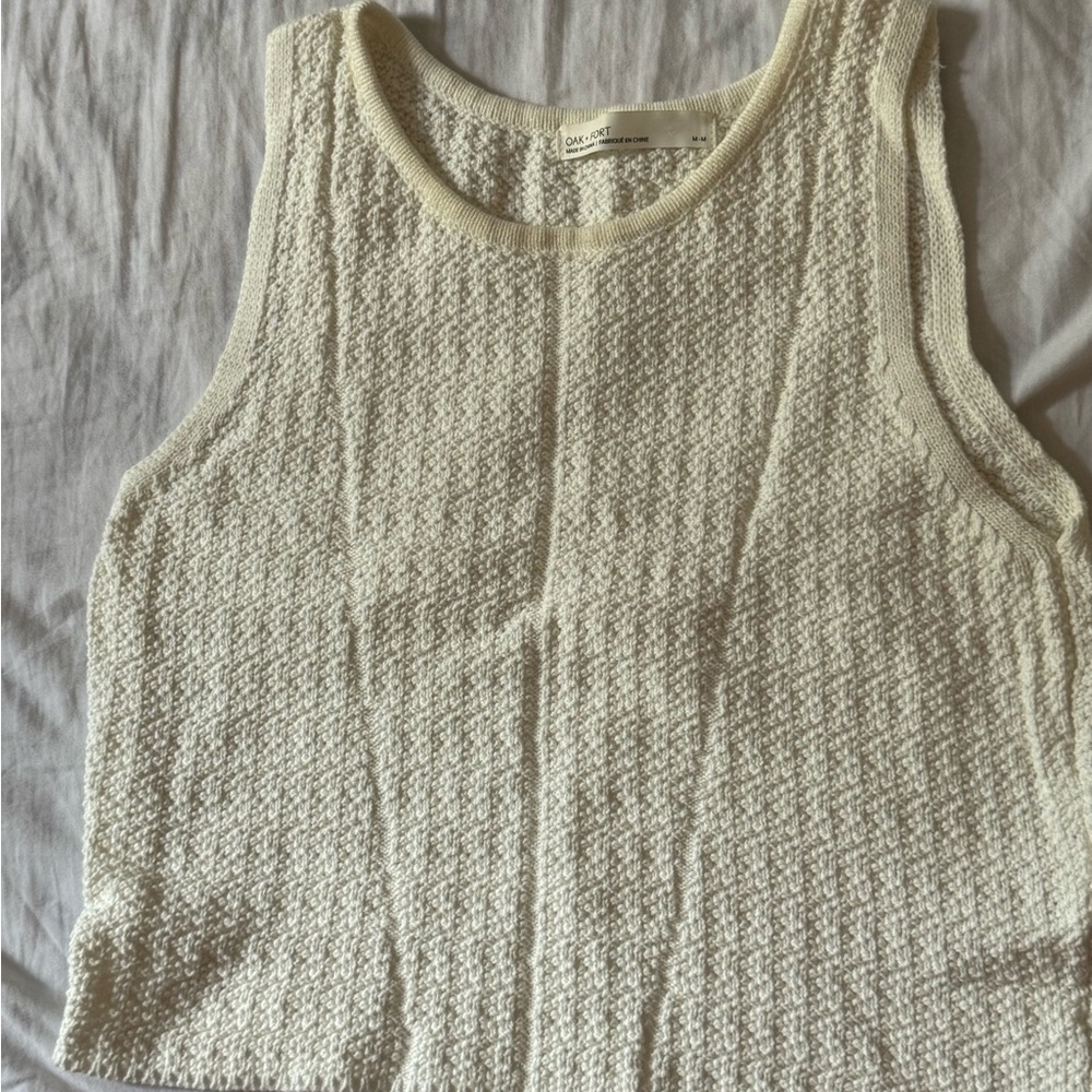 OAK + FORT Textured Cream Tank Top